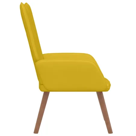 Chaise de relaxation Jaune moutarde Velours