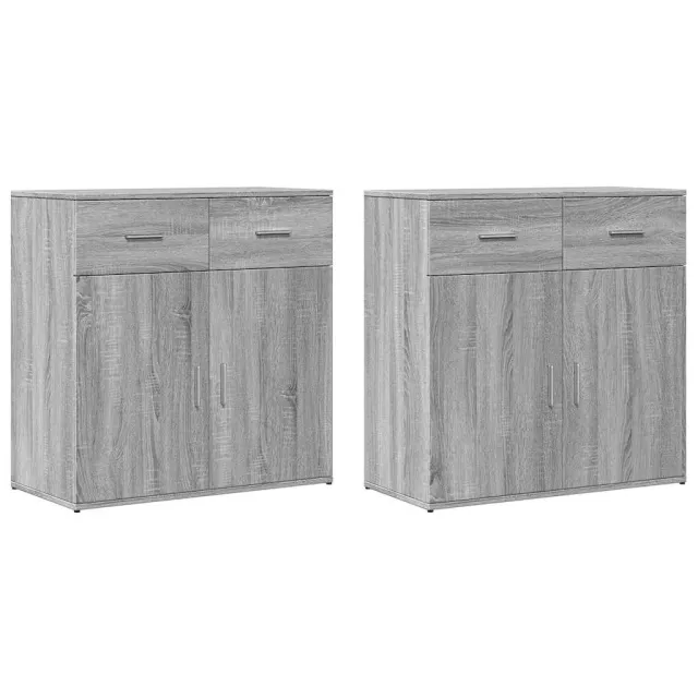 Buffets 2 pcs sonoma gris 79x38x80 cm bois d'ingénierie
