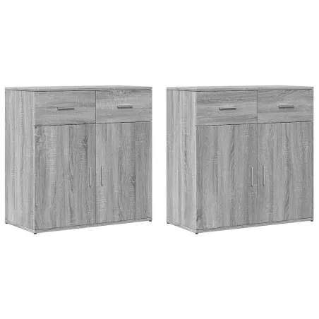 Buffets 2 pcs sonoma gris 79x38x80 cm bois d'ingénierie
