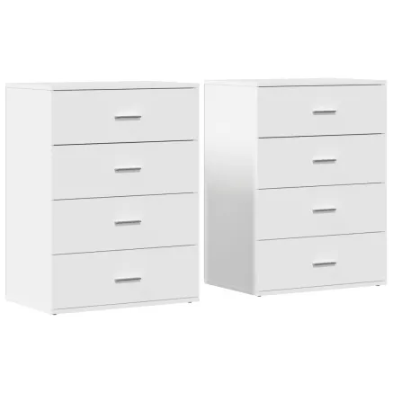 Buffets 2 pcs blanc 60x39x80 cm bois d’ingénierie 2