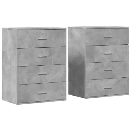 Buffets 2 pcs gris béton 60x39x80 cm bois d'ingénierie 2