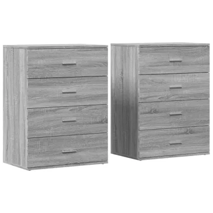 Buffets 2 pcs sonoma gris 60x39x80 cm bois d'ingénierie 2