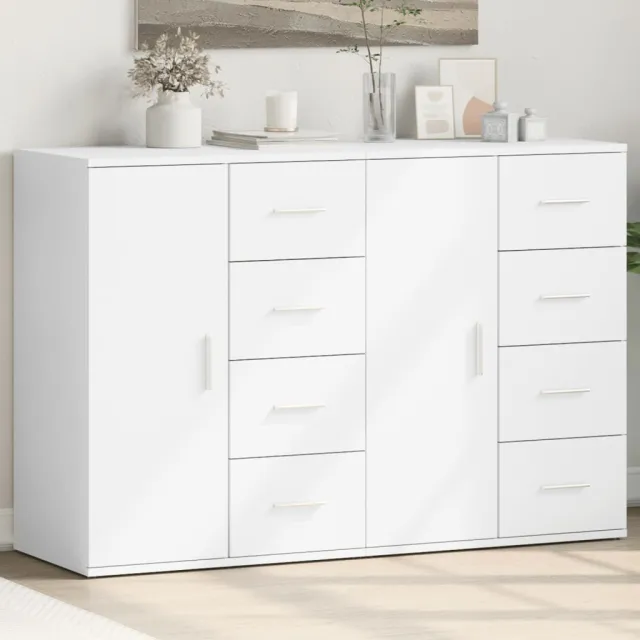 Buffets 2 pcs blanc 59x39x80 cm bois d'ingénierie