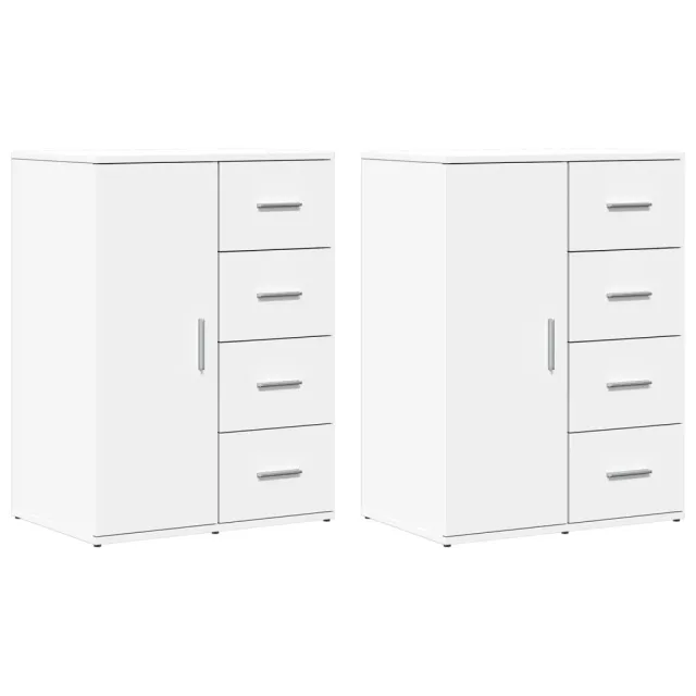 Buffets 2 pcs blanc 59x39x80 cm bois d'ingénierie