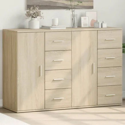 Buffets 2 pcs chêne sonoma 59x39x80 cm bois d'ingénierie