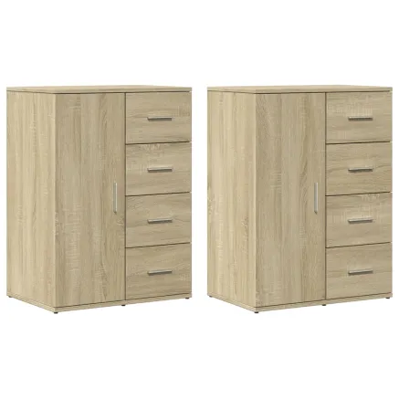 Buffets 2 pcs chêne sonoma 59x39x80 cm bois d'ingénierie 2