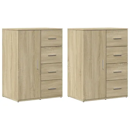 Buffets 2 pcs chêne sonoma 59x39x80 cm bois d'ingénierie