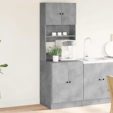Armoire de cuisine gris béton 60x50x180 cm bois d'ingénierie