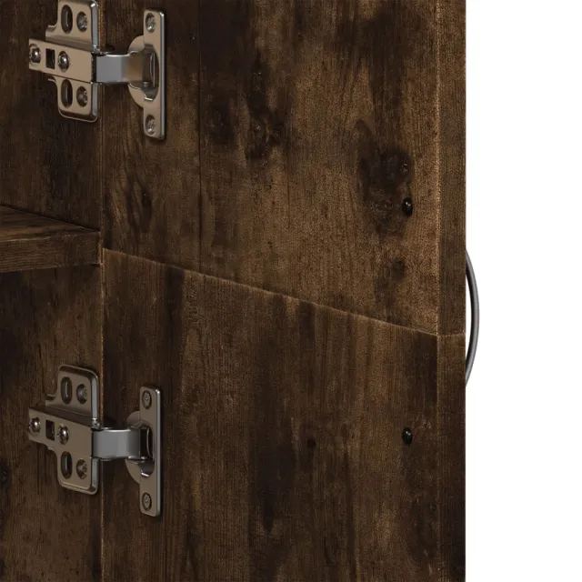 Armoire de classement chêne fumé 60x32x153 cm bois d'ingénierie