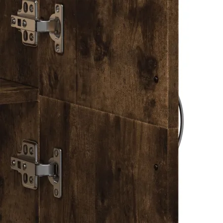 Armoire de classement chêne fumé 60x32x153 cm bois d'ingénierie