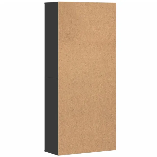 Buffet haut noir 80x35x180 cm bois d'ingénierie