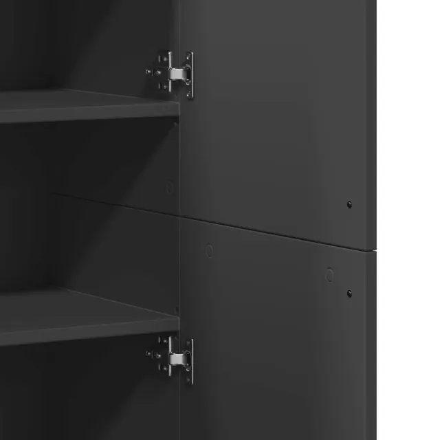 Buffet haut noir 80x35x180 cm bois d'ingénierie