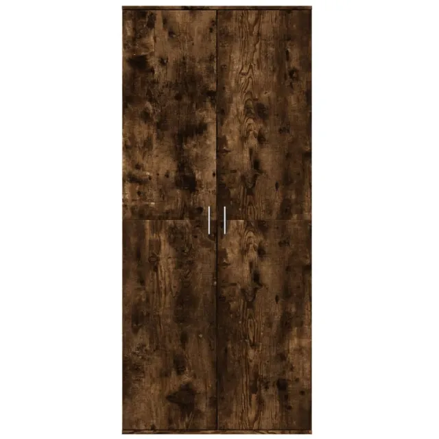 Buffet haut chêne fumé 80x35x180 cm bois d'ingénierie