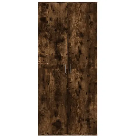 Buffet haut chêne fumé 80x35x180 cm bois d'ingénierie