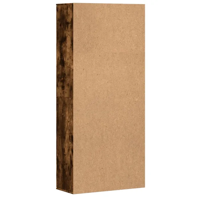 Buffet haut chêne fumé 80x35x180 cm bois d'ingénierie