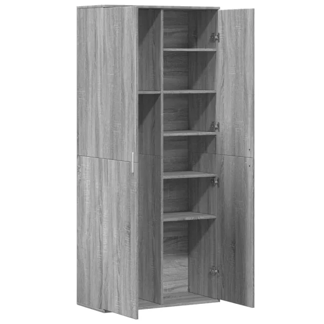 Buffet haut sonoma gris 80x35x180 cm bois d'ingénierie