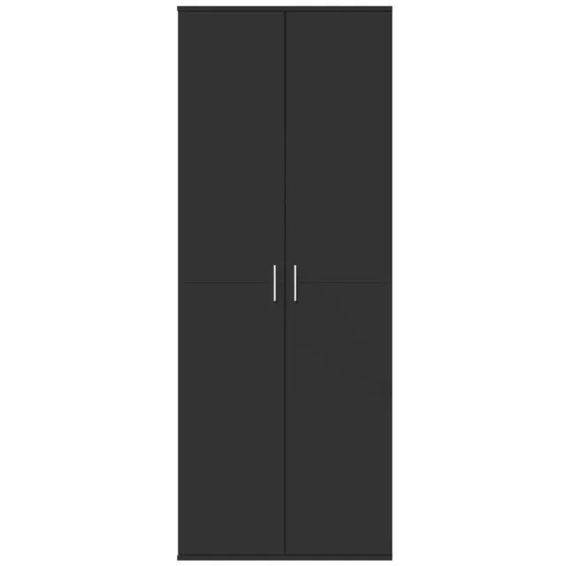 Buffet haut noir 70x35x180 cm bois d'ingénierie