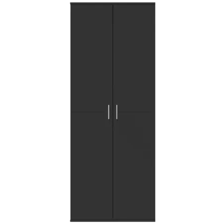 Buffet haut noir 70x35x180 cm bois d'ingénierie