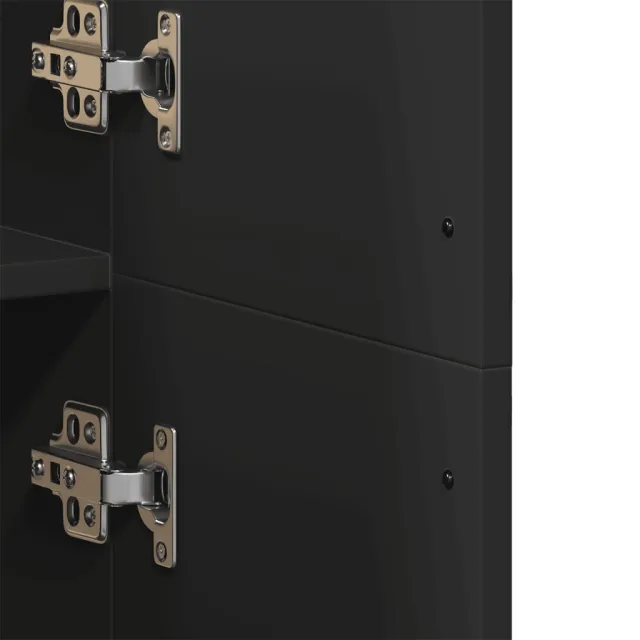 Buffet haut noir 70x35x180 cm bois d'ingénierie