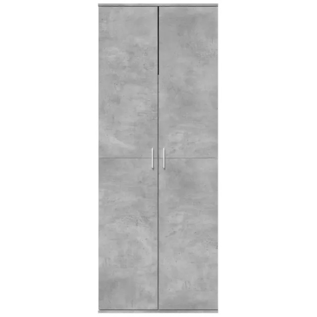 Buffet haut gris béton 70x35x180 cm bois d'ingénierie