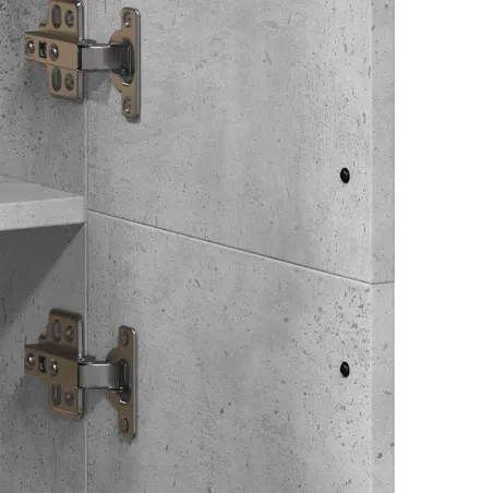 Buffet haut gris béton 70x35x180 cm bois d'ingénierie