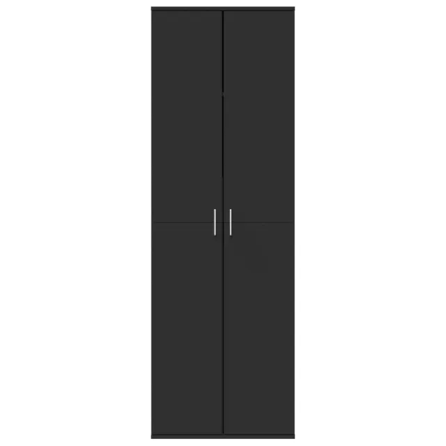 Buffet haut noir 60x35x180 cm bois d’ingénierie