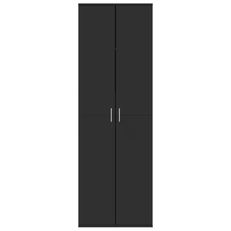 Buffet haut noir 60x35x180 cm bois d’ingénierie