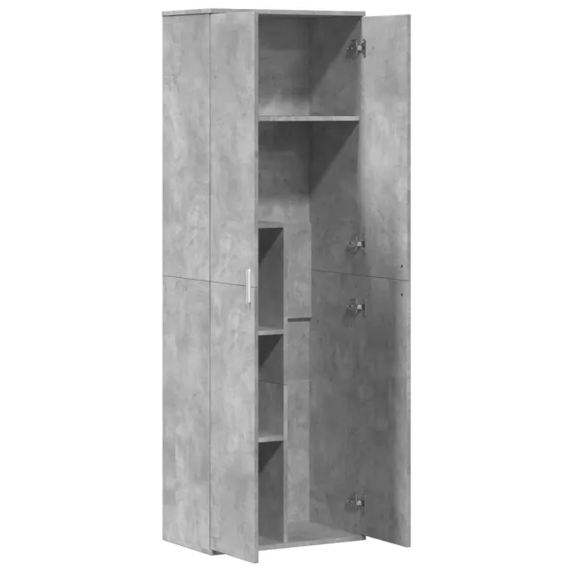 Buffet haut gris béton 60x35x180 cm bois d'ingénierie