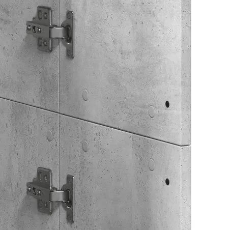 Buffet haut gris béton 60x35x180 cm bois d'ingénierie