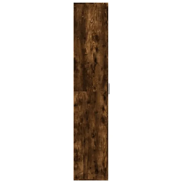 Buffet haut chêne fumé 60x35x180 cm bois d'ingénierie