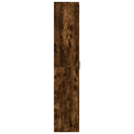 Buffet haut chêne fumé 60x35x180 cm bois d'ingénierie