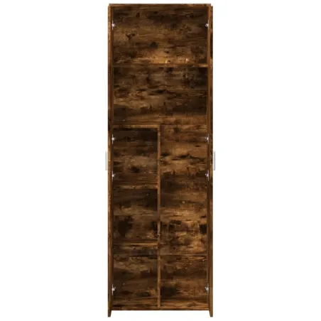 Buffet haut chêne fumé 60x35x180 cm bois d'ingénierie