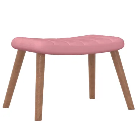 Chaise de relaxation avec repose-pied Rose Velours