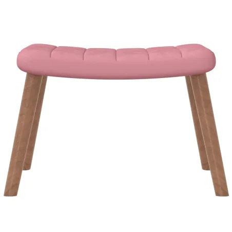 Chaise de relaxation avec repose-pied Rose Velours
