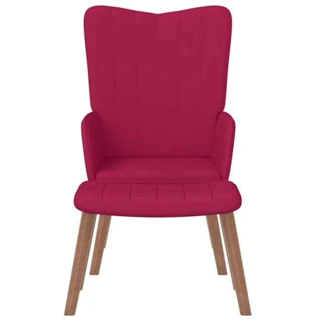 Chaise de relaxation avec repose-pied Rouge bordeaux Velours