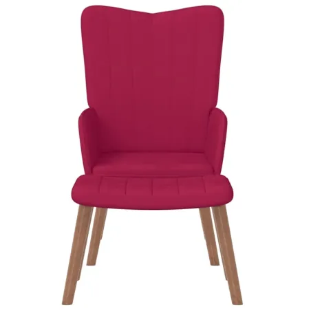 Chaise de relaxation avec repose-pied Rouge bordeaux Velours