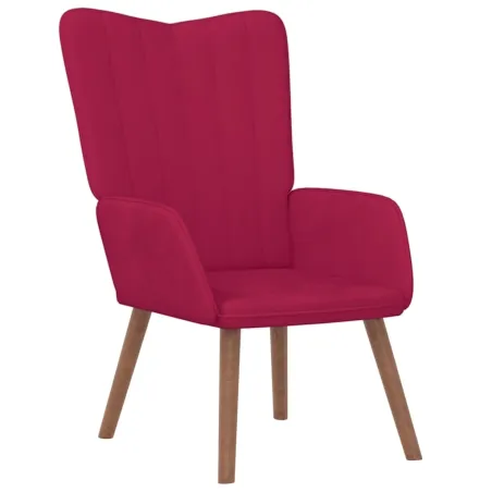 Chaise de relaxation avec repose-pied Rouge bordeaux Velours