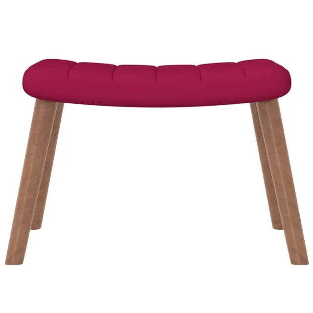 Chaise de relaxation avec repose-pied Rouge bordeaux Velours
