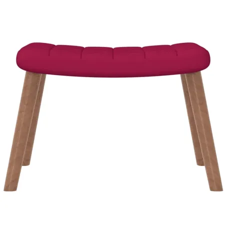 Chaise de relaxation avec repose-pied Rouge bordeaux Velours