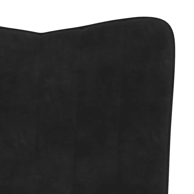 Chaise de relaxation avec repose-pied Noir Velours