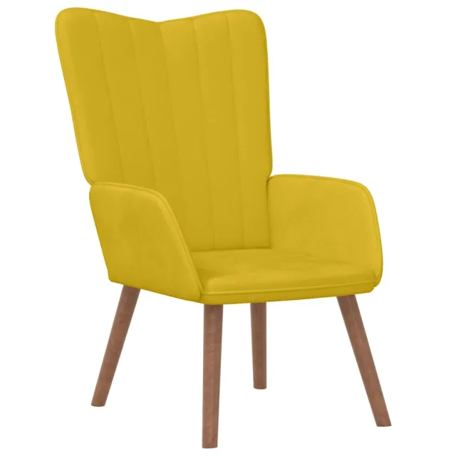 Chaise de relaxation avec repose-pied Jaune moutarde Velours