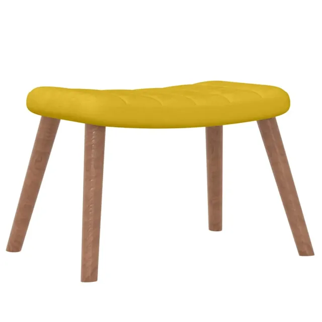 Chaise de relaxation avec repose-pied Jaune moutarde Velours