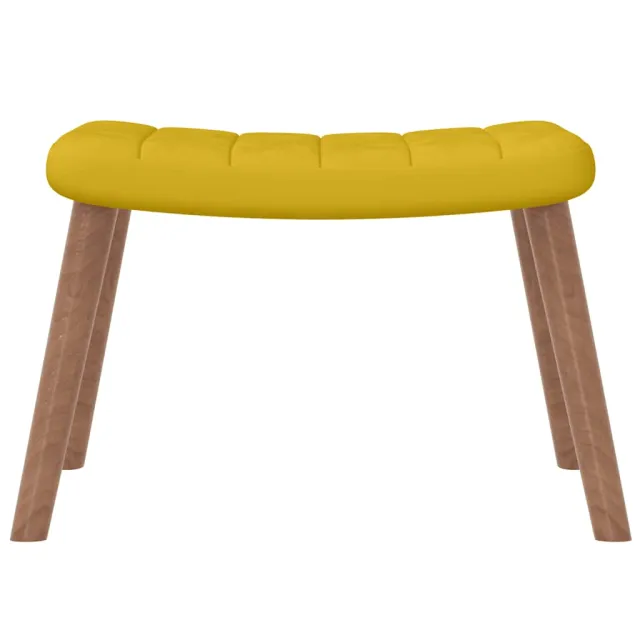 Chaise de relaxation avec repose-pied Jaune moutarde Velours