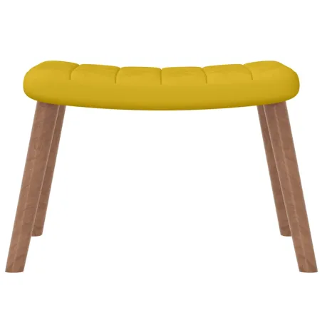 Chaise de relaxation avec repose-pied Jaune moutarde Velours