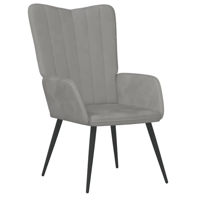 Chaise de relaxation Gris clair Velours