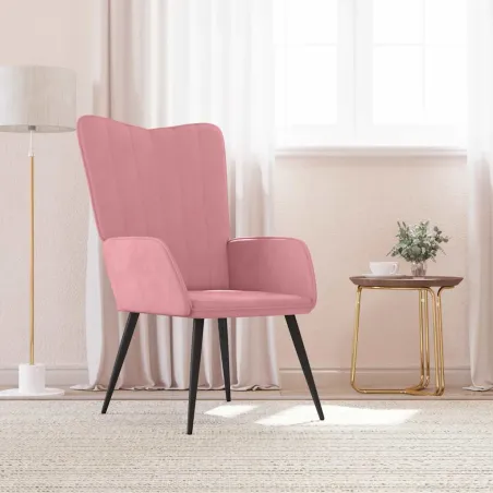 Chaise de relaxation Rose Velours