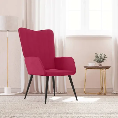 Chaise de relaxation Rouge bordeaux Velours