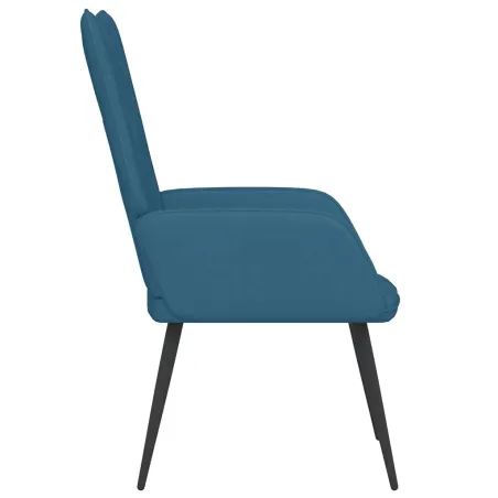 Chaise de relaxation Bleu Velours