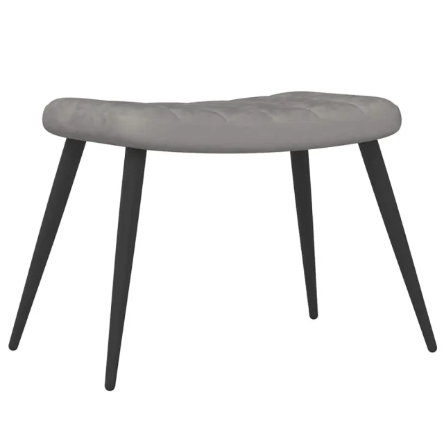 Chaise de relaxation avec repose-pied Gris clair Velours