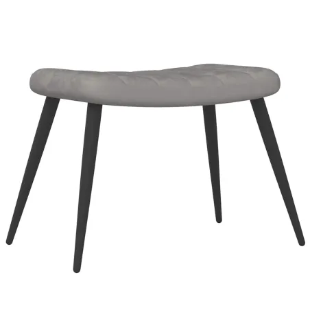 Chaise de relaxation avec repose-pied Gris clair Velours